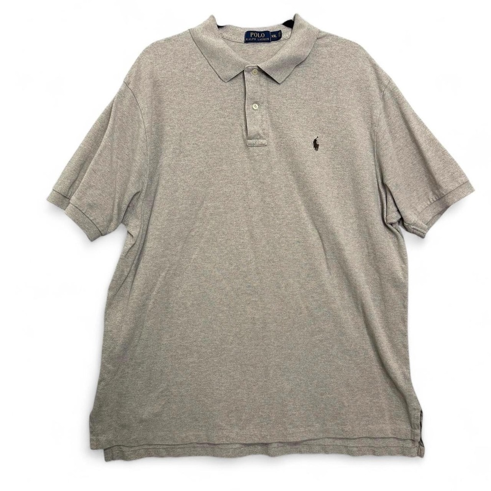 Polo‎ Ralph Lauren Men's XXL Beige Pique Polo Brown Pony Cotton Coastal Preppy